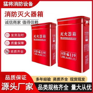 灭火器箱干粉4KG灭火器箱2只装圆角箱幼儿园学校商场新型灭火器箱